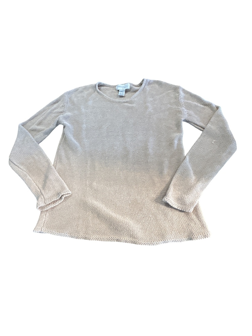 Chadwick’s Lagenlook Beige Silk Linen Blend Minimalist Sweater M Cottagecore